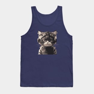 Cat RoboCop Tank Top